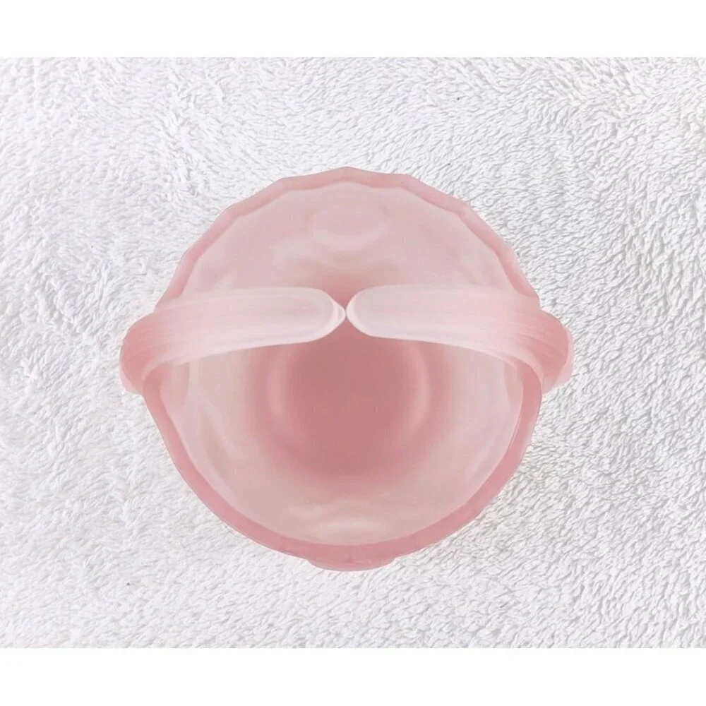 Lenox Imperial Pink Satin Glass Basket Split Handle 5